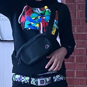 Nike black sweater with design on front